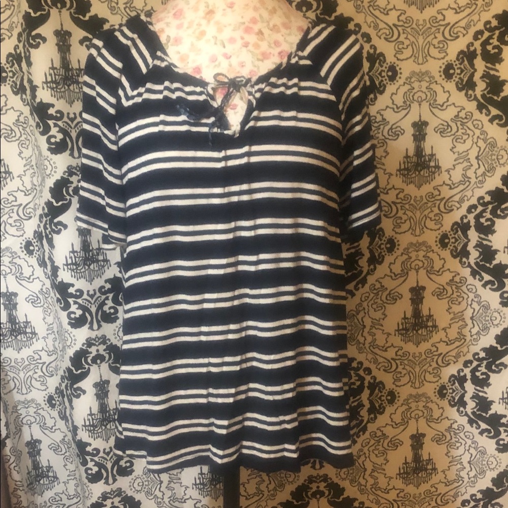 Cha Cha Vente Navy and White Top